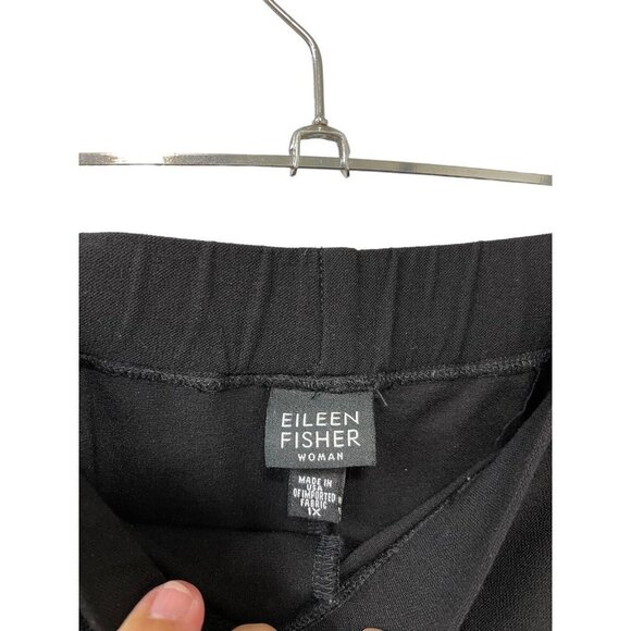 EILEEN FISHER STRETCH PONTE SLIM PANTS PULL ON  BLACK VISCOSE SZ 1X - Picture 3 of 6